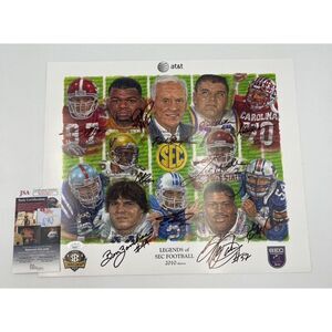 Autographed Legends Of SEC Football 2010 Print Complete 12 Signatures JSA COA